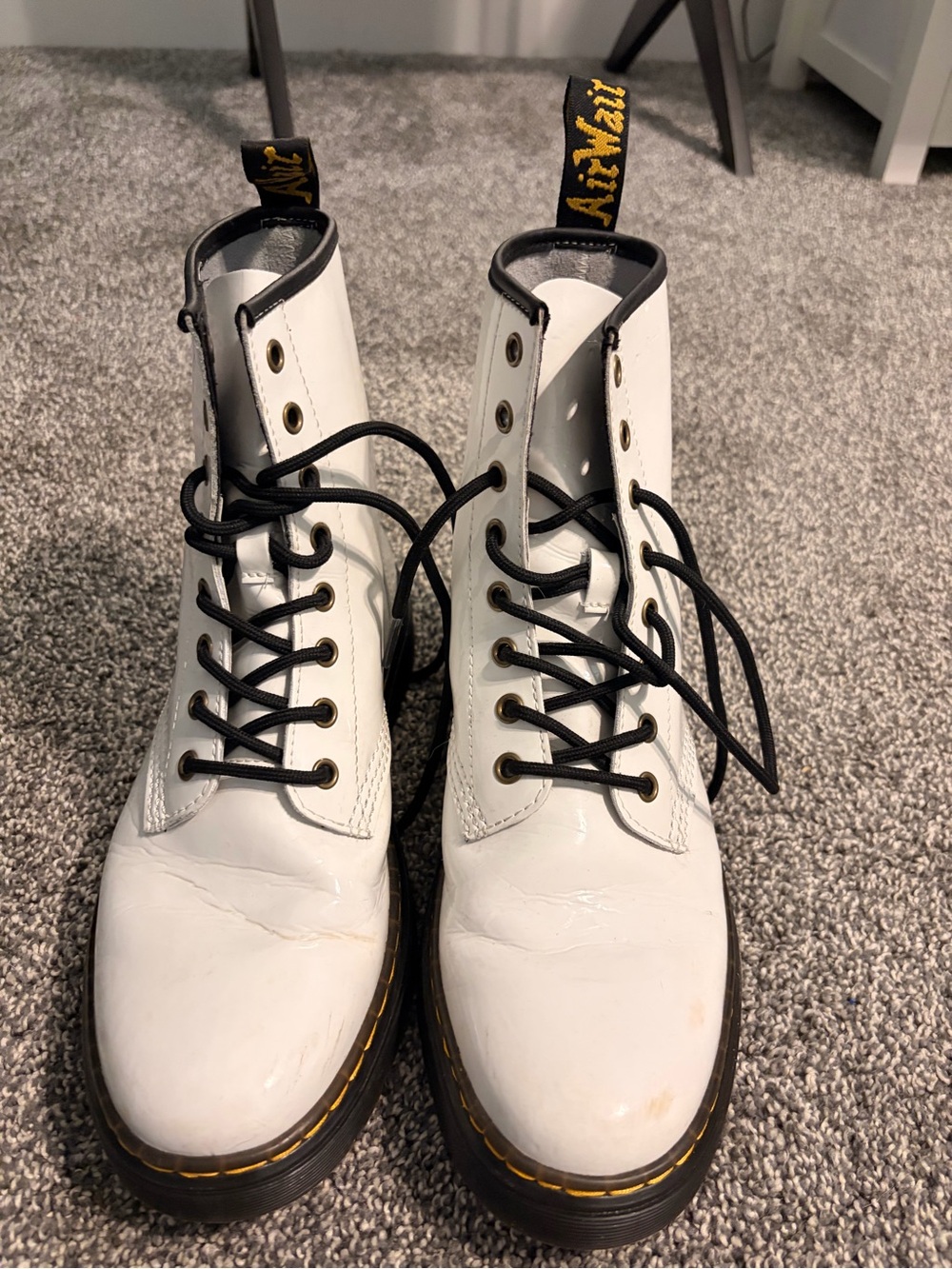 Dr. Martens 1460 White Leather Lace-Up Boots for Women